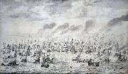 willem van de velde  the younger The Battle of Terheide, 10 August 1653: episode from the First Anglo-Dutch War France oil painting artist